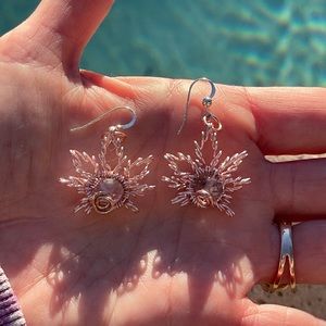 🌺HP🌺Cannabis wire wrapped Amethyst earrings